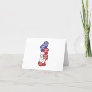 Carte De Remerciements Sloth Pour Le 4 Juillet Drapeau Américain Flag Slo