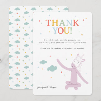 Carte De Remerciements Slumberkins Licorne Anniversaire