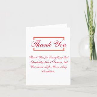 Carte De Remerciements Small, 4" x 5.6" Folded Thank You Card for special