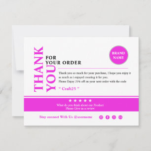 Carte De Remerciements Small Business Thank You Card
