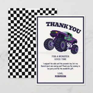 Carte De Remerciements Smash Crash - Anniversaire du Monstre Truck Modern