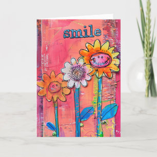 Carte De Remerciements *~**~ SMILE Doodle Colorful Flower