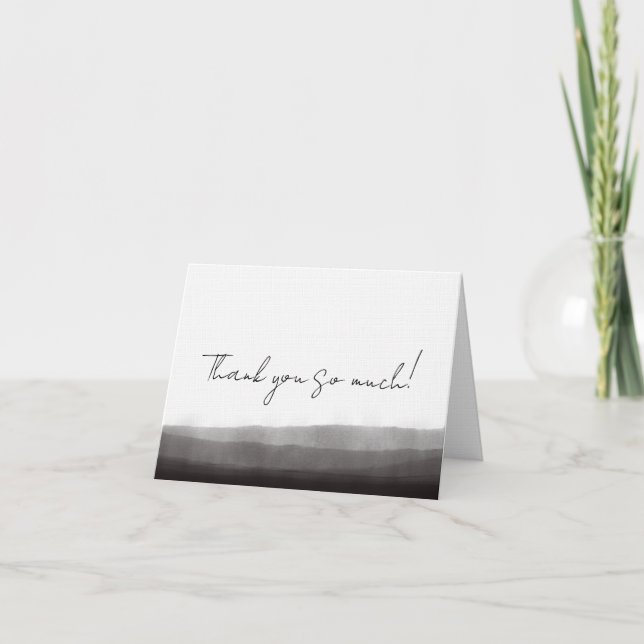 Carte De Remerciements Smokey Black Watercolor (Devant)