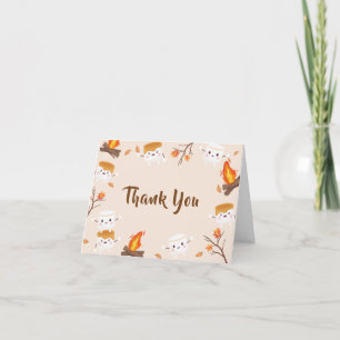 Carte De Remerciements S'more Love Fall Baby shower de camping rustique