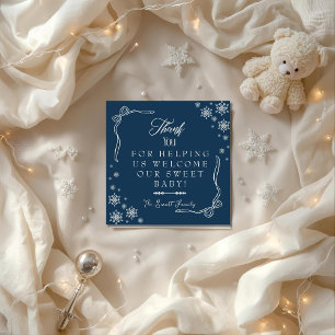 Carte De Remerciements Snowflake Blue Travail et livraison NICU Hospital