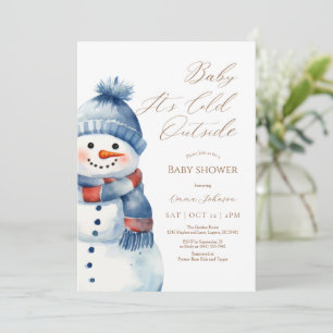 Carte De Remerciements Snowman Baby It’s Cold Outside Baby shower invitat