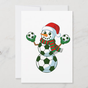 Carte De Remerciements Snowman Soccer Noël Amateurs de sport