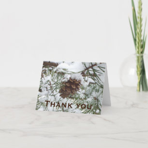 Carte De Remerciements Snowy Pine Cone I