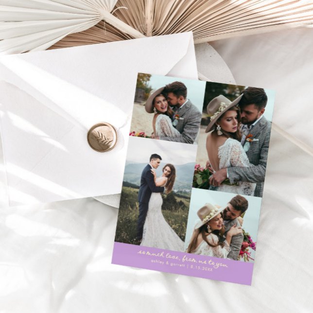 Carte De Remerciements So Much Love Elegant Wedding Photo Wisteria (Créateur téléchargé)