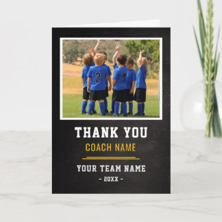 Carte De Remerciements Soccer Football Team Coach Thank You Photo 