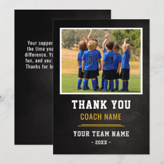Carte De Remerciements Soccer Football Team Coach Thank You Photo 