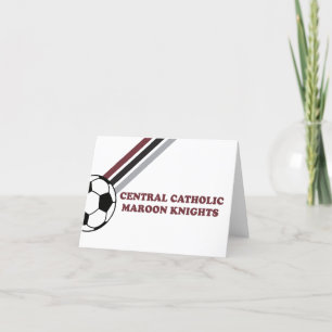 Carte De Remerciements Soccer Maroon Knights Stripes