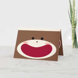 Carte De Remerciements Sock Monkey Smile (Garçon)