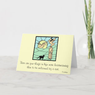 Carte De Remerciements Soeur Seraphim avec des chats et des oiseaux
