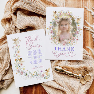 Carte De Remerciements Soft Fleur sauvage Fairy Garden Anniversaire de fê