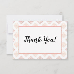 Carte De Remerciements Soft Peachy Blush Damask