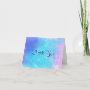 Carte De Remerciements Soft Watercolors in Pink Purple and Blue Thank You