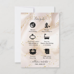 Carte De Remerciements Soin pour bijoux parties scintillant or