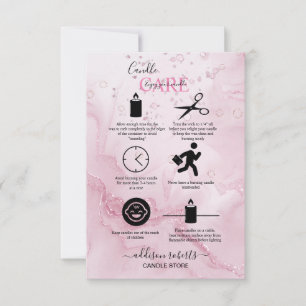Carte De Remerciements Soins aux bougies rose esthétique