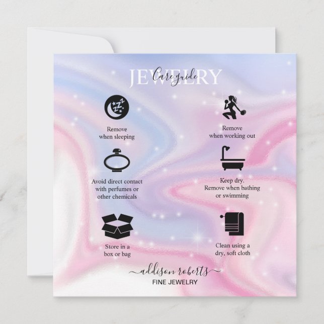 Carte De Remerciements Soins de bijoux esthétiques roses (Devant)