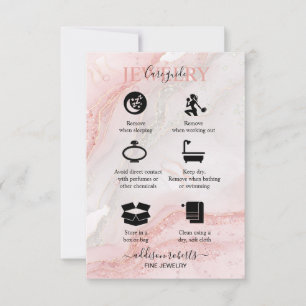 Carte De Remerciements Soins de bijoux esthétiques roses