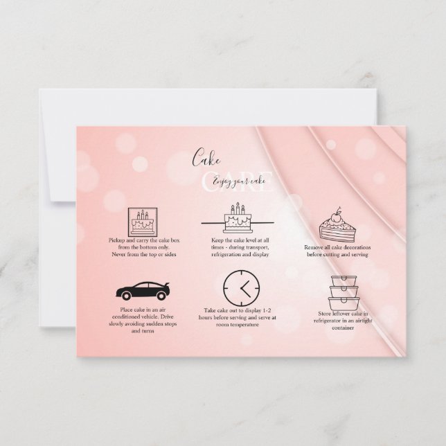 Carte De Remerciements Soins de gâteau rose esthétique (Devant)