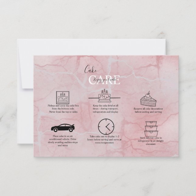 Carte De Remerciements Soins de gâteau rose esthétique (Devant)