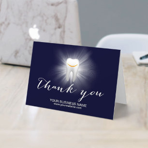 Carte De Remerciements Soins dentaires Sourire Tooth Marine Blue Business