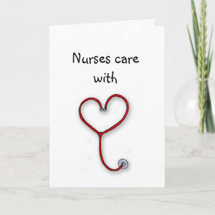 Carte De Remerciements Soins infirmiers avec coeur - Cadeau des infirmièr