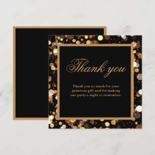 Carte de remerciements Soiree Black Elegant Double