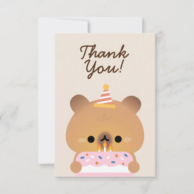 Carte De Remerciements Soirée d'anniversaire très simple (Devant)