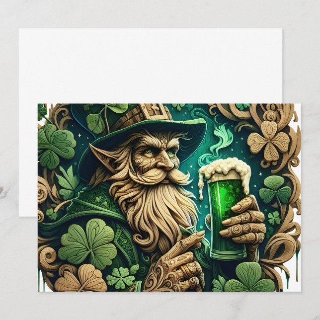 Carte De Remerciements Soirée enchantée de toast Ale A Leprechauns (Devant / Derrière)