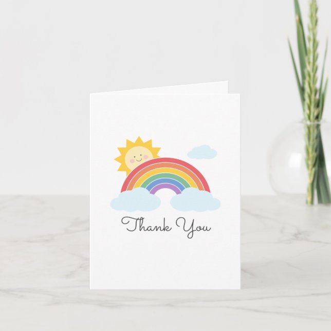 Carte De Remerciements Soleil arc-en-ciel (Devant)