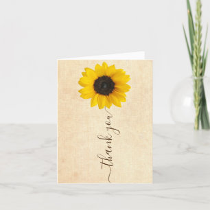 Carte De Remerciements Soleil brillant   Lettre main rustique