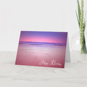 Carte De Remerciements soleil de plage violet et rose