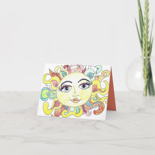 Carte De Remerciements Soleil d'été fantasque  (Devant)