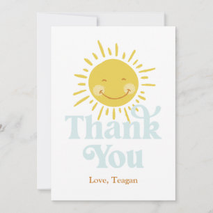 Carte de remerciements soleil mignon
