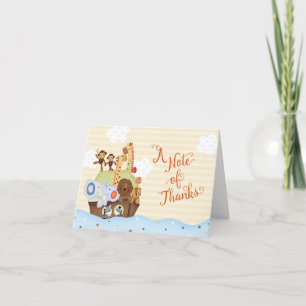 Carte De Remerciements Solides solubles Noé/Merci de baby shower arche de