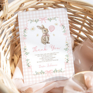 Carte De Remerciements Some Bunny a un an : Lapin fille anniversaire ruba