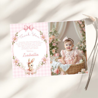 Carte De Remerciements Some Bunny is Turning One 1st Birthday Photo