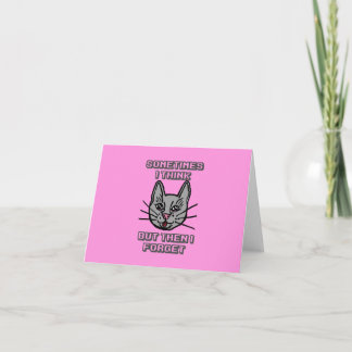 Carte De Remerciements Sometimes I Think But Then I Forget Cat Meme Joke