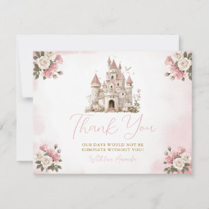 Carte De Remerciements Son château d'anniversaire de princesse cinq royal