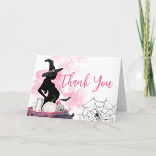 Carte De Remerciements Sorcière rose Un bébé brasse du Baby shower