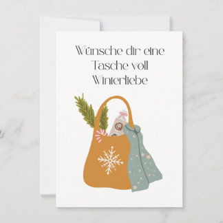 Carte De Remerciements Souhaite-toi un sac plein d'amour d'hiver