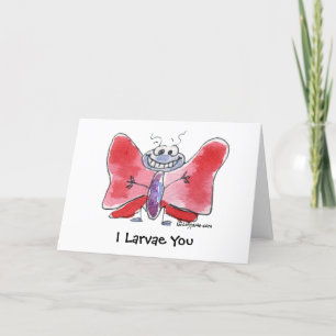 Carte De Remerciements Souhaits volants Je Vous Larve Foldcard