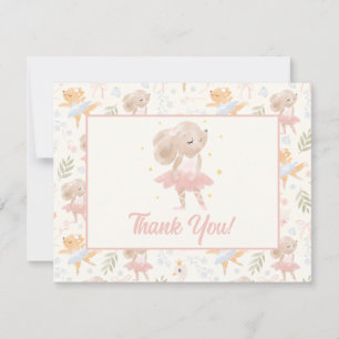 Carte De Remerciements Souris Ballerina Tutu Excitée