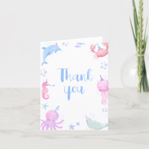 Carte De Remerciements Sous la mer Enfants 1er anniversaire