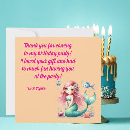 Carte De Remerciements Sous la mer Magique Sirène fille photo Anniversair