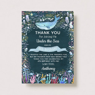 Carte De Remerciements Sous la mer Tout âge Anniversaire