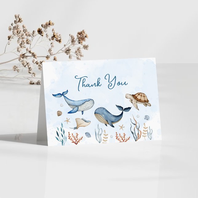 Carte De Remerciements Sous le Baby shower marin (Créateur téléchargé)